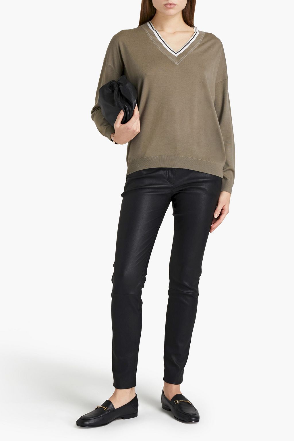 BRUNELLO CUCINELLI Bead-embellished wool and cashmere-blend sweater