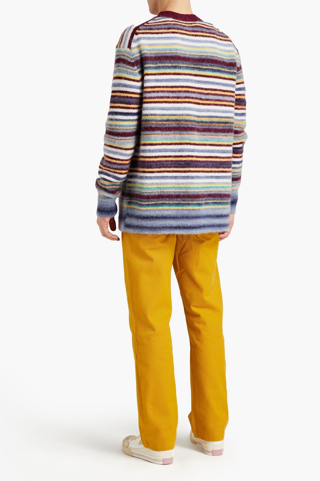 ACNE STUDIOS Oversized brushed striped knitted cardigan