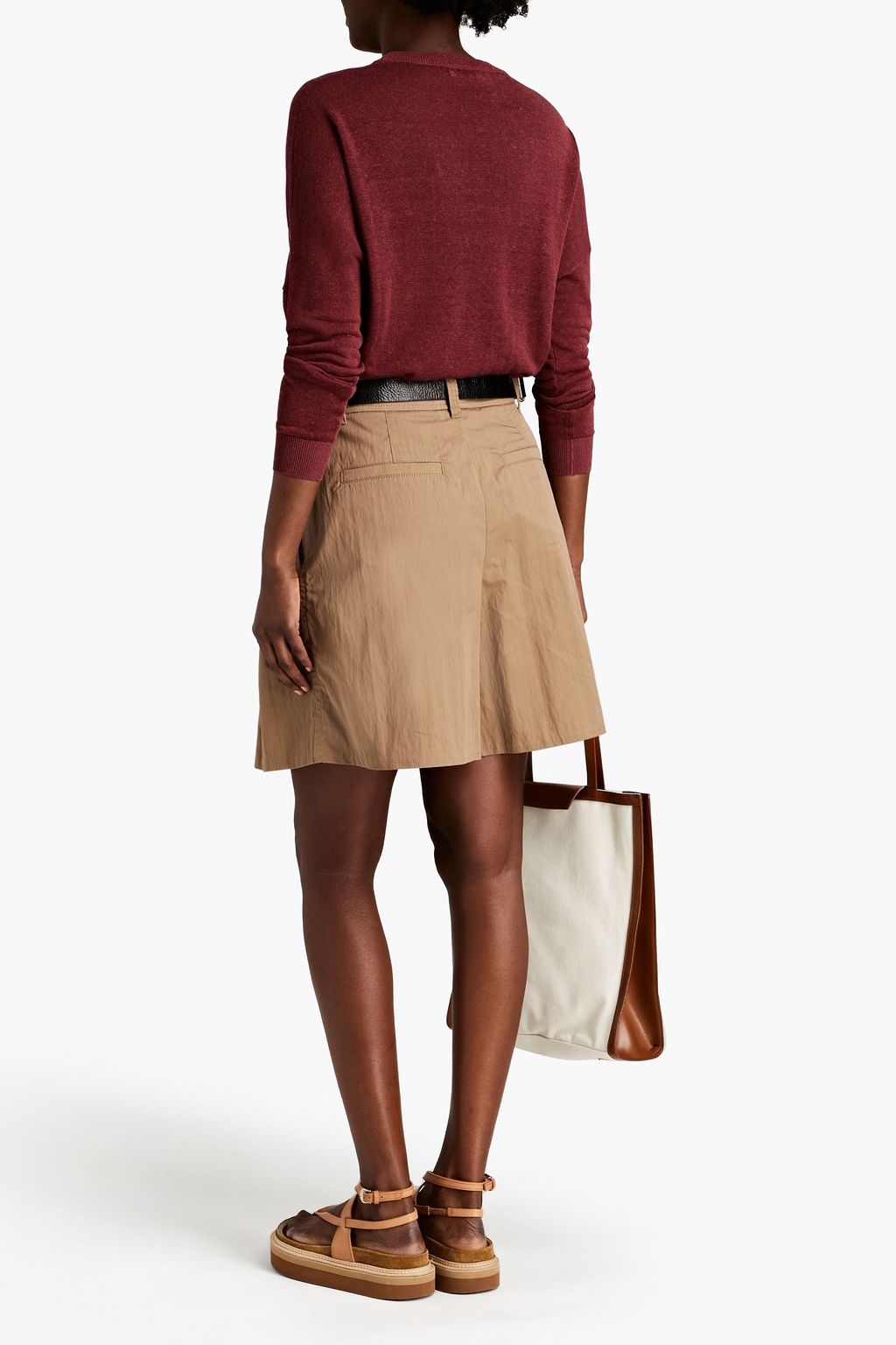 BRUNELLO CUCINELLI Bead-embellished linen-blend sweater