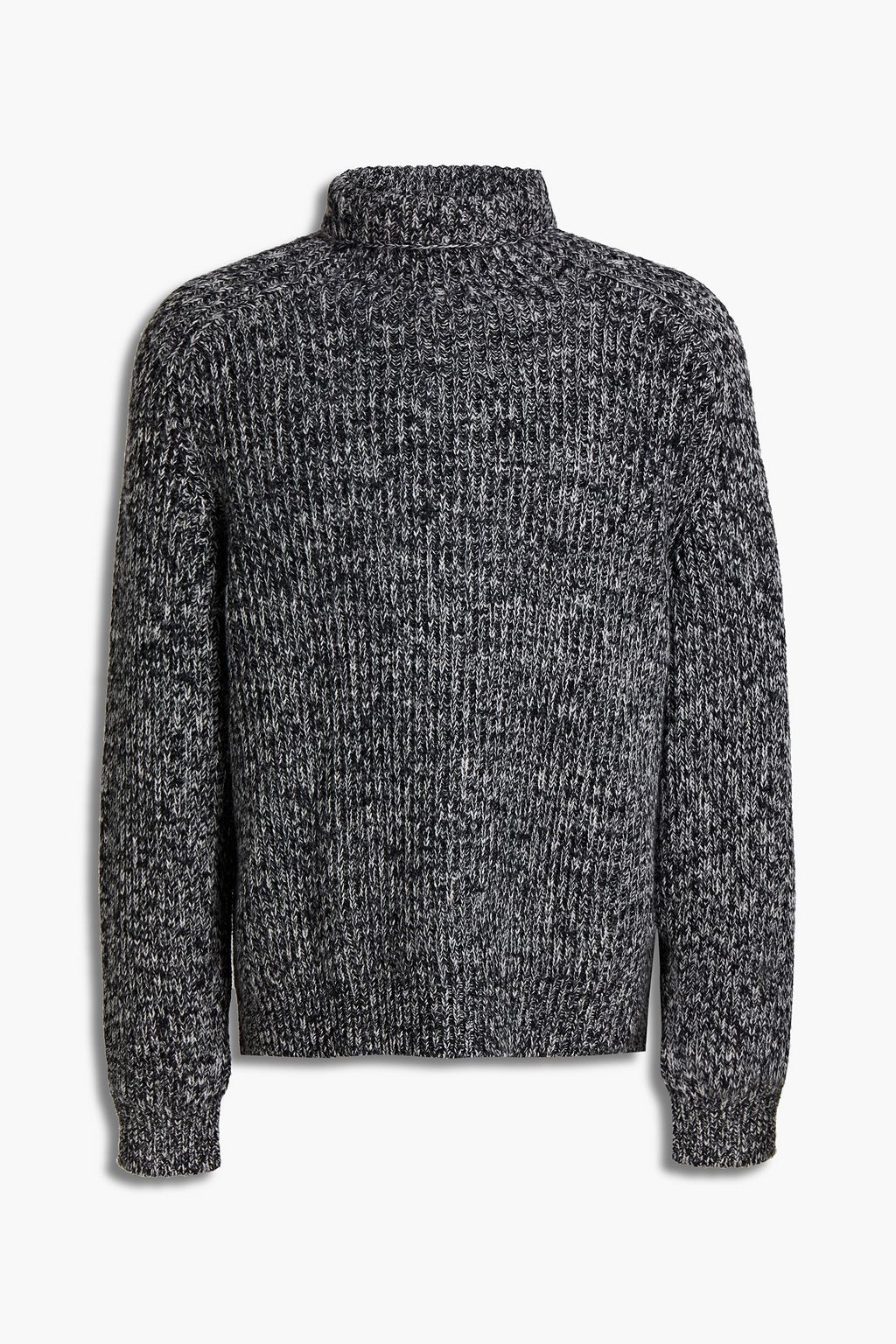 Black Ribbed wool turtleneck sweater 