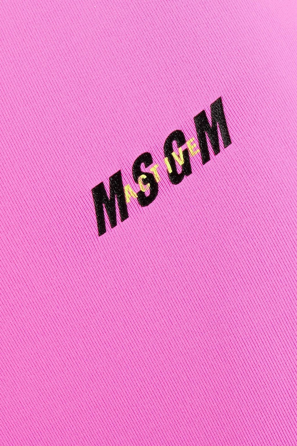 MSGM Printed neon jersey leggings