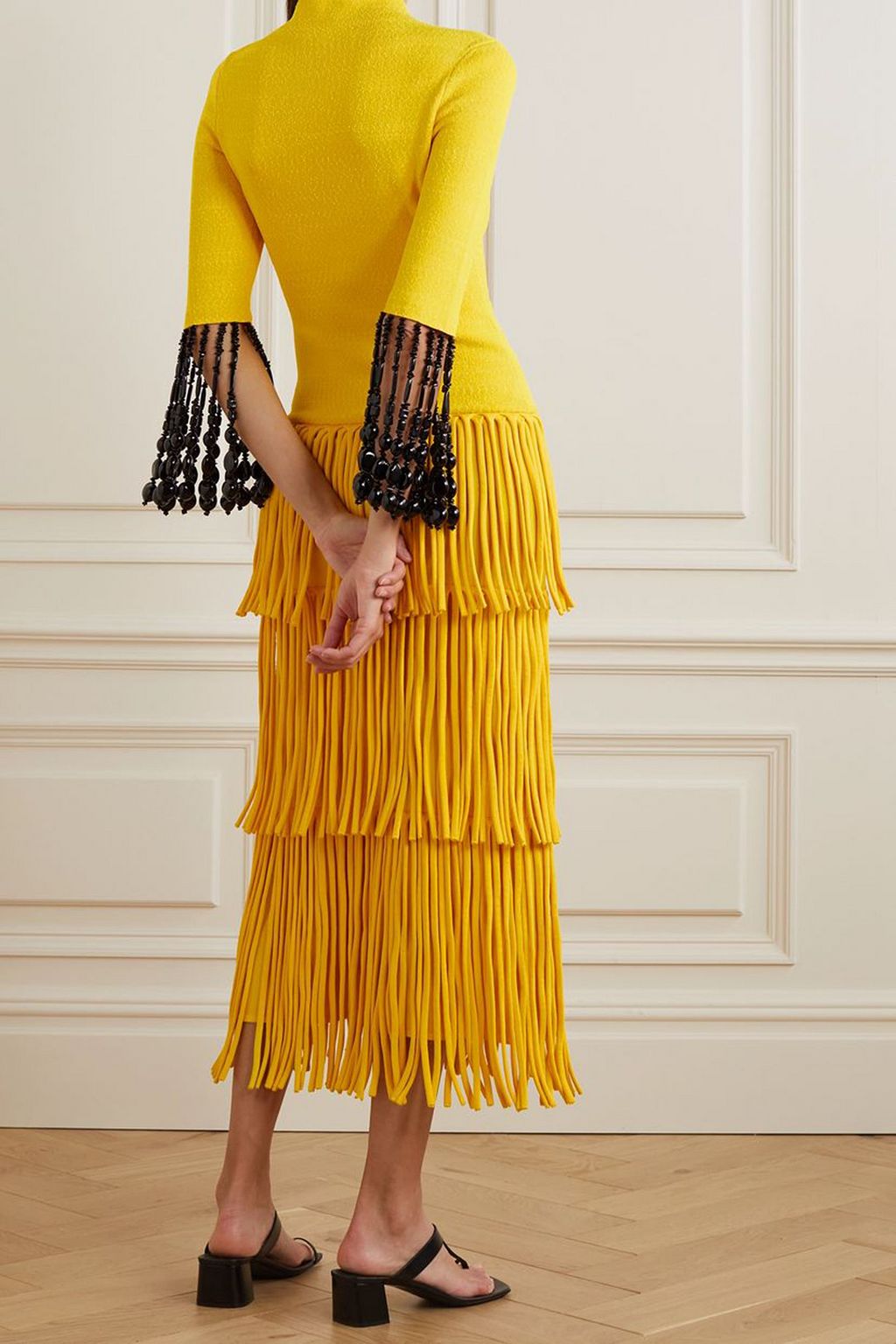 PROENZA SCHOULER Embellished fringed bouclé-knit maxi dress