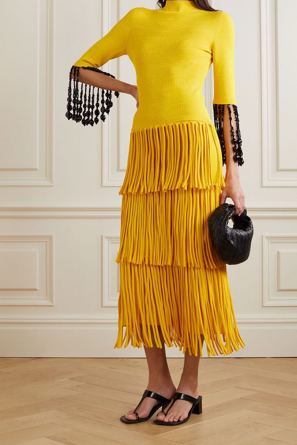 PROENZA SCHOULER Embellished fringed bouclé-knit maxi dress