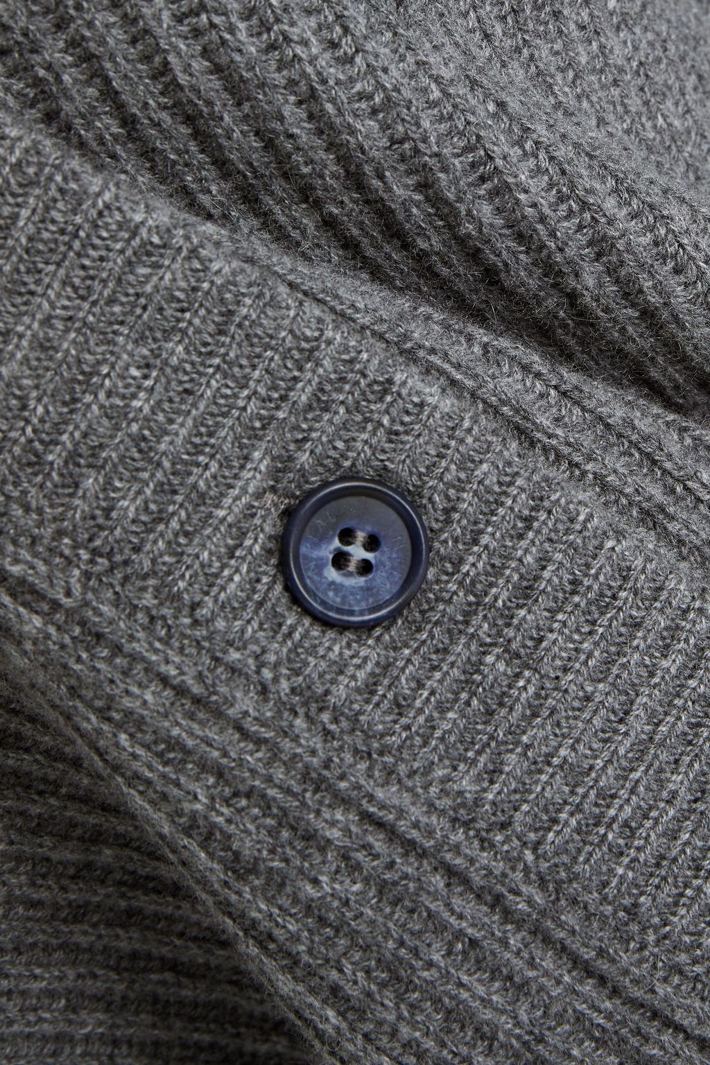 N.PEAL Bead-embellished mélange ribbed cashmere cardigan