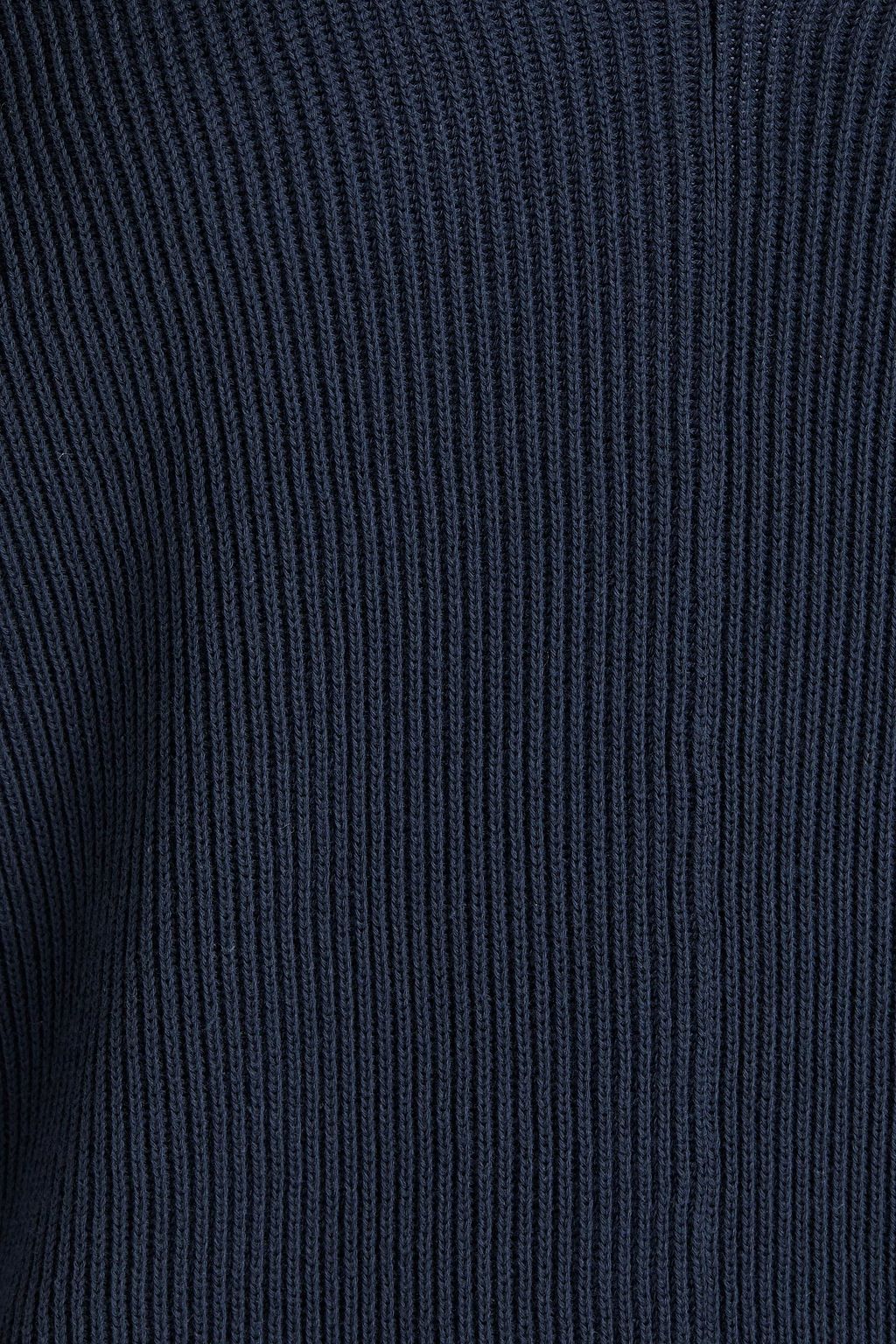 BRUNELLO CUCINELLI Pullover aus gerippter Baumwolle mit Cut-outs und Zierperlen