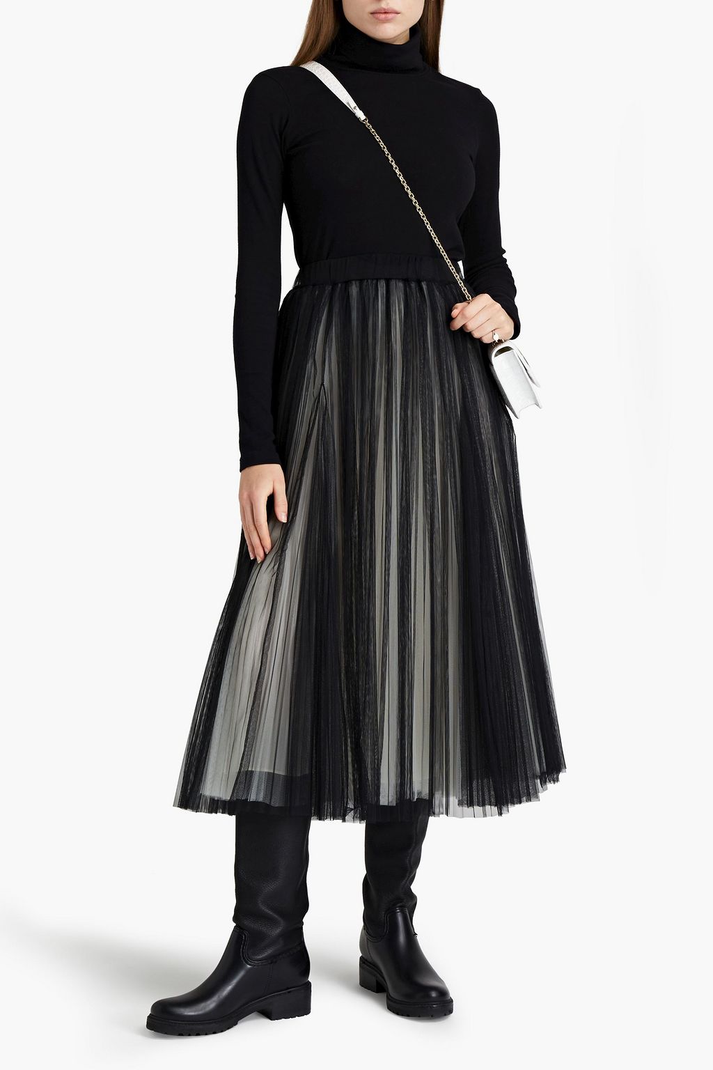 BRUNELLO CUCINELLI Pleated tulle midi skirt