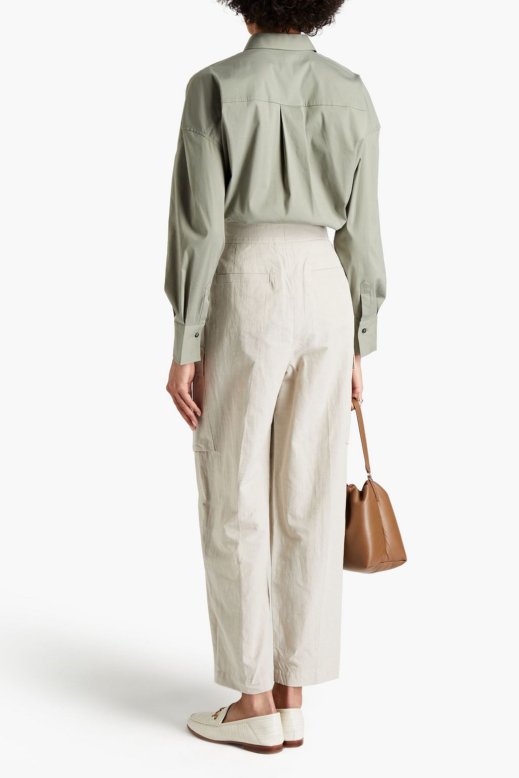 BRUNELLO CUCINELLI Belted cotton and hemp-blend cargo pants