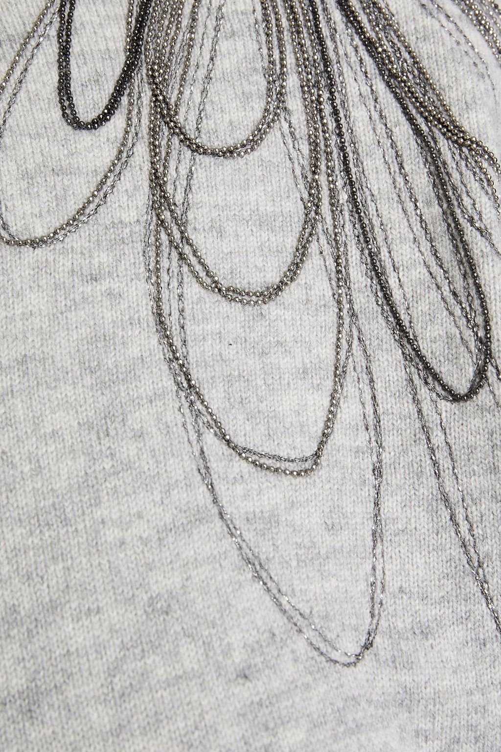 BRUNELLO CUCINELLI Bead-embellished mélange cashmere sweater