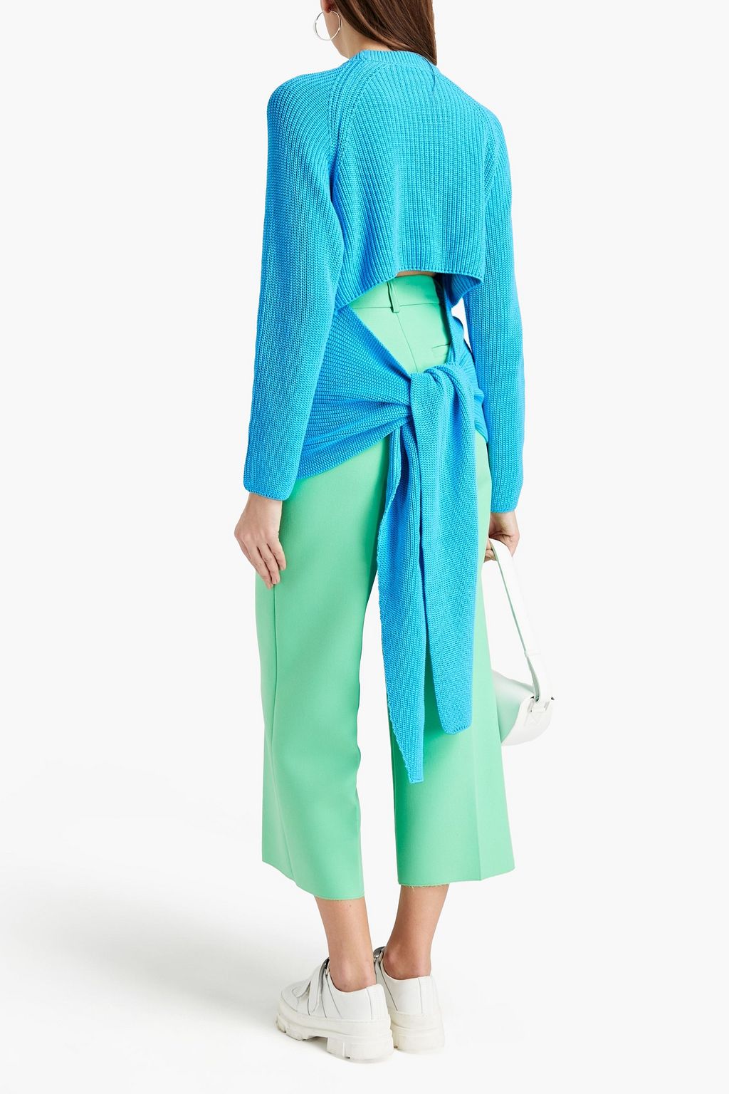 MSGM Cutout ribbed cotton sweater