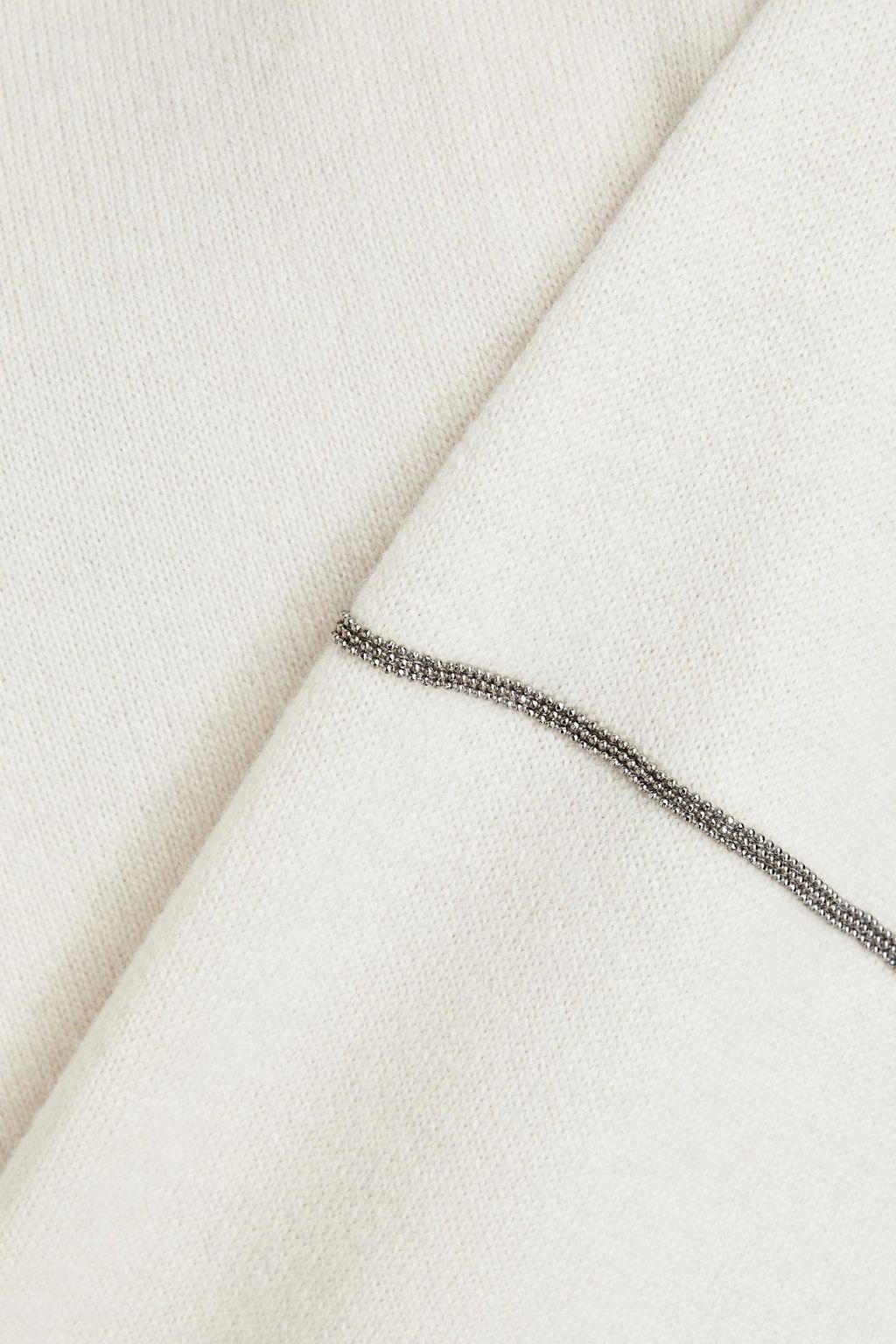 BRUNELLO CUCINELLI Bead-embellished wool, cashmere and silk-blend sweater