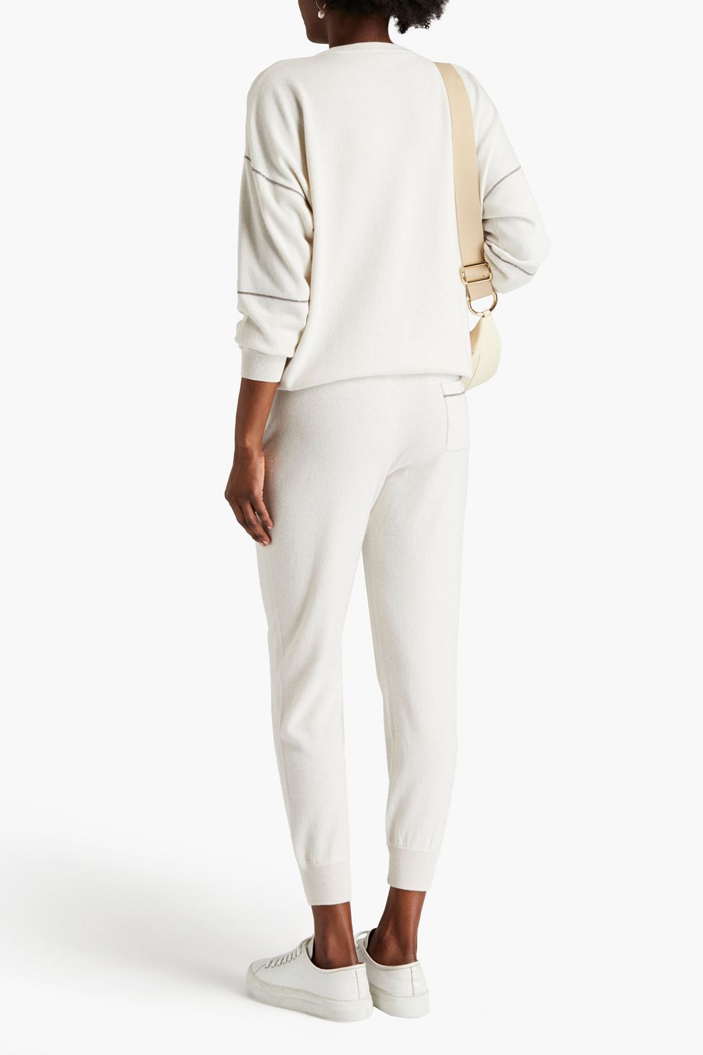 BRUNELLO CUCINELLI Bead-embellished wool, cashmere and silk-blend sweater
