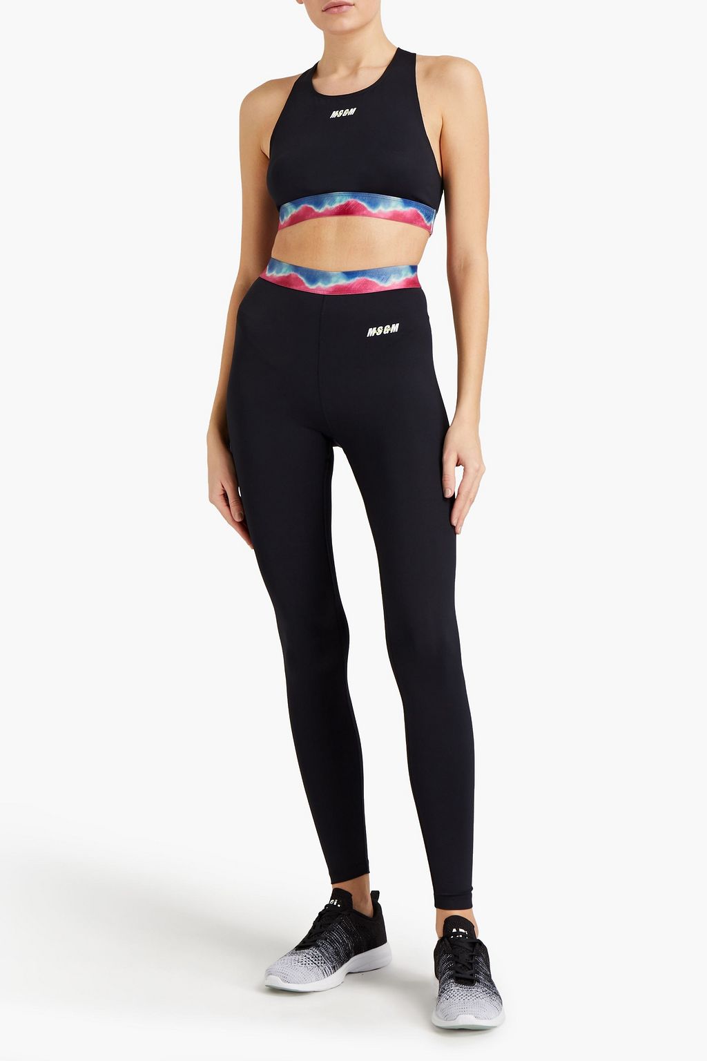 MSGM Cutout printed jersey sports bra