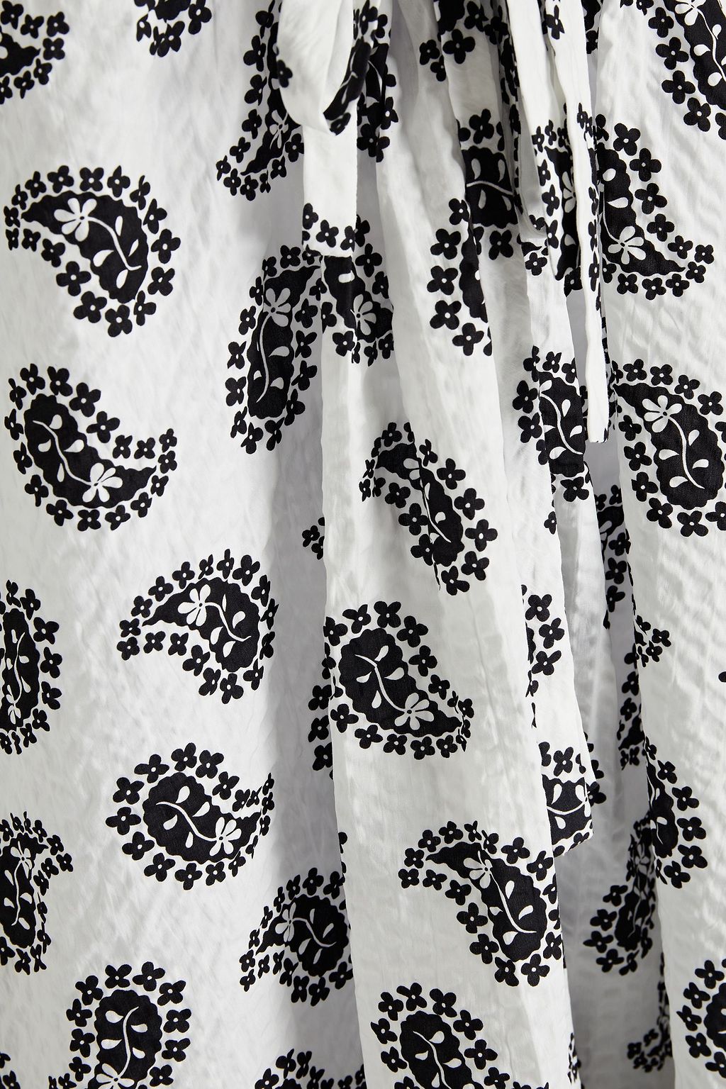 MSGM Gathered printed cotton-seersucker dress