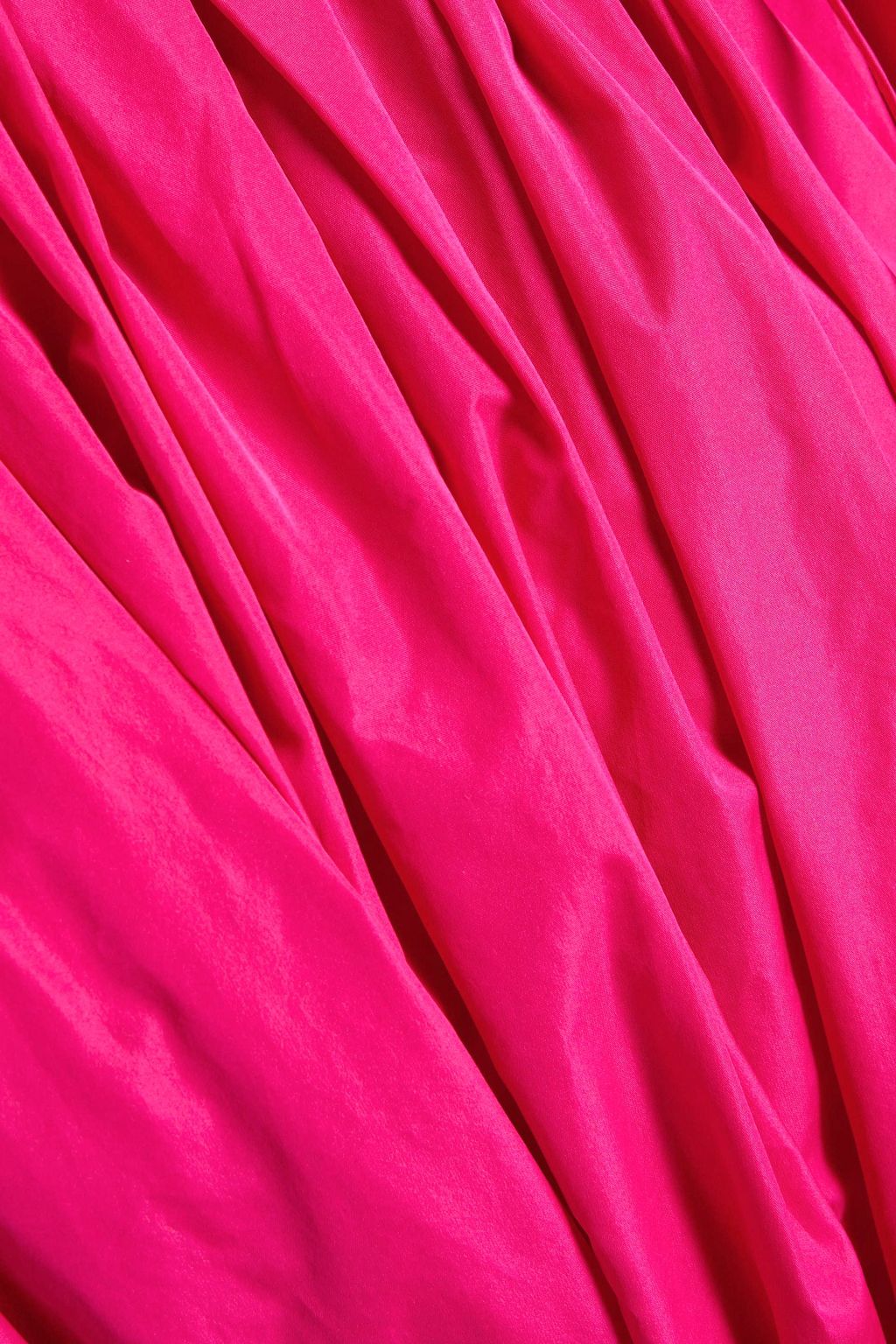 MSGM Cold-shoulder belted pleated taffeta dress