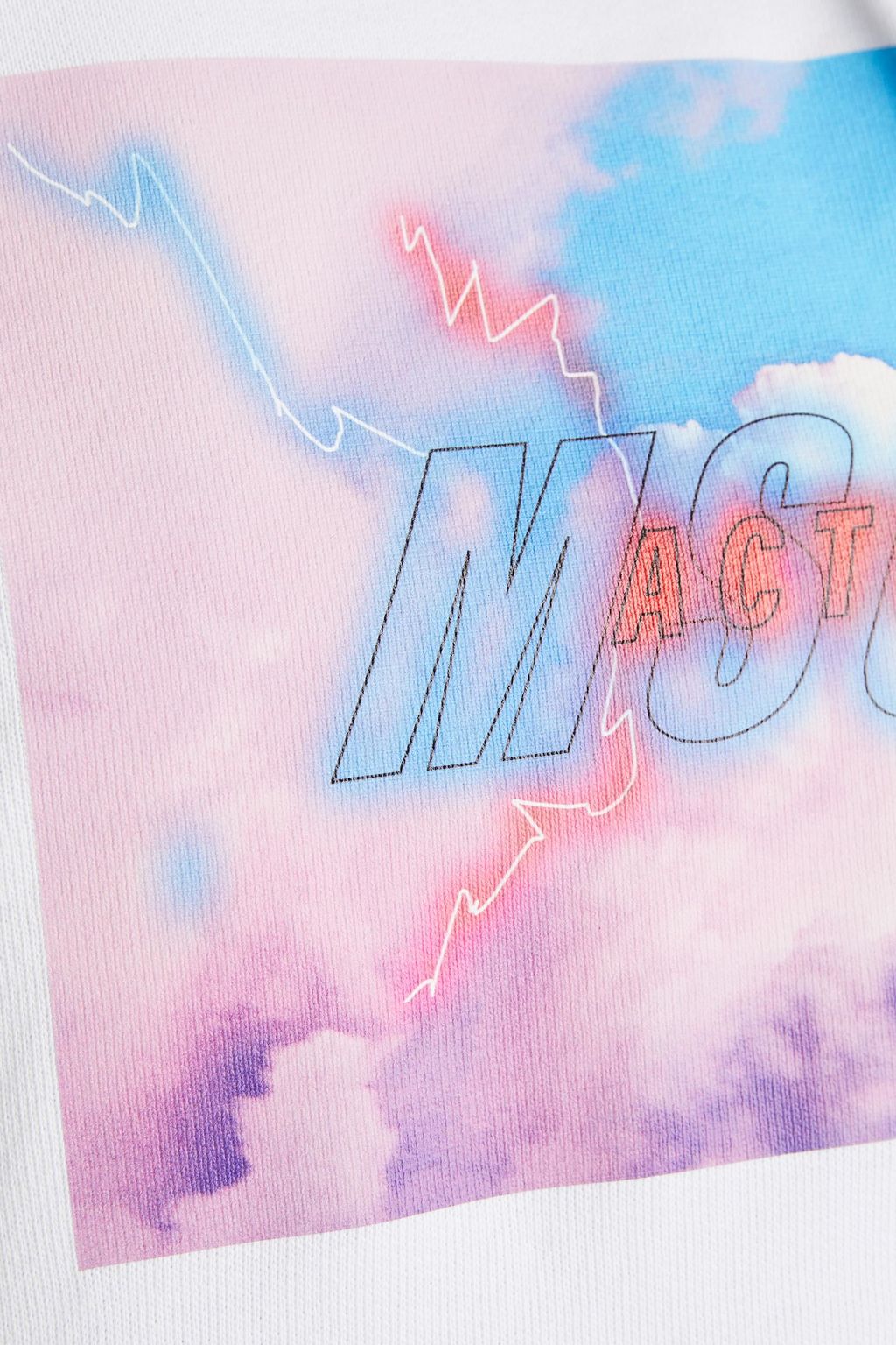 MSGM Printed French cotton-terry hoodie