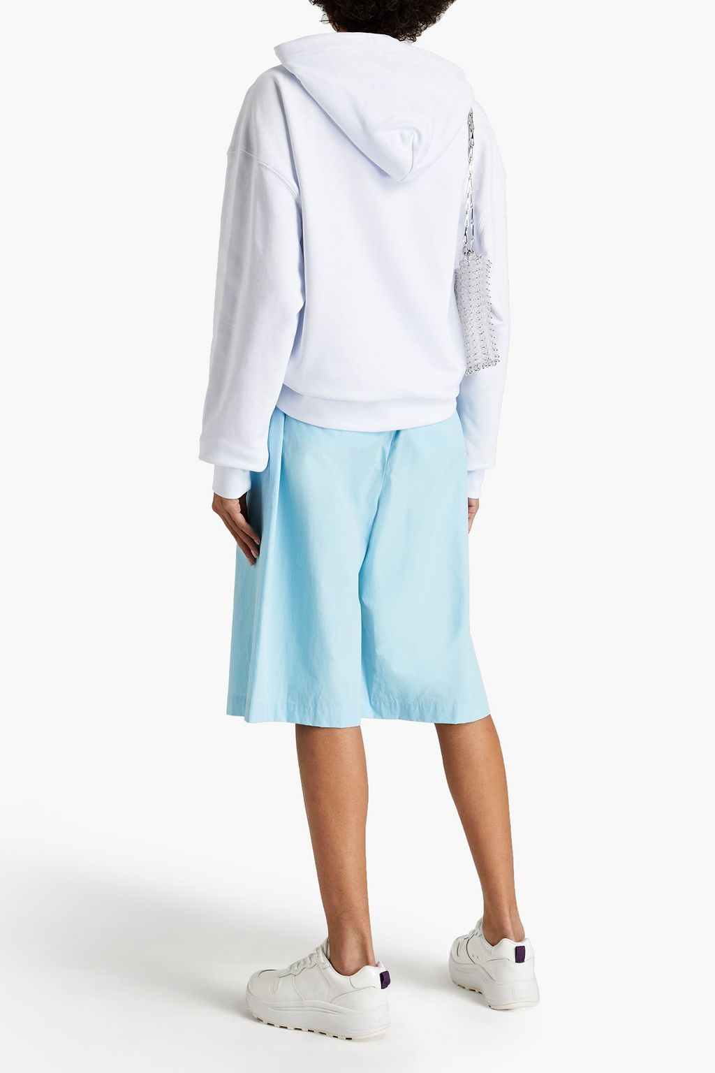 MSGM Printed French cotton-terry hoodie