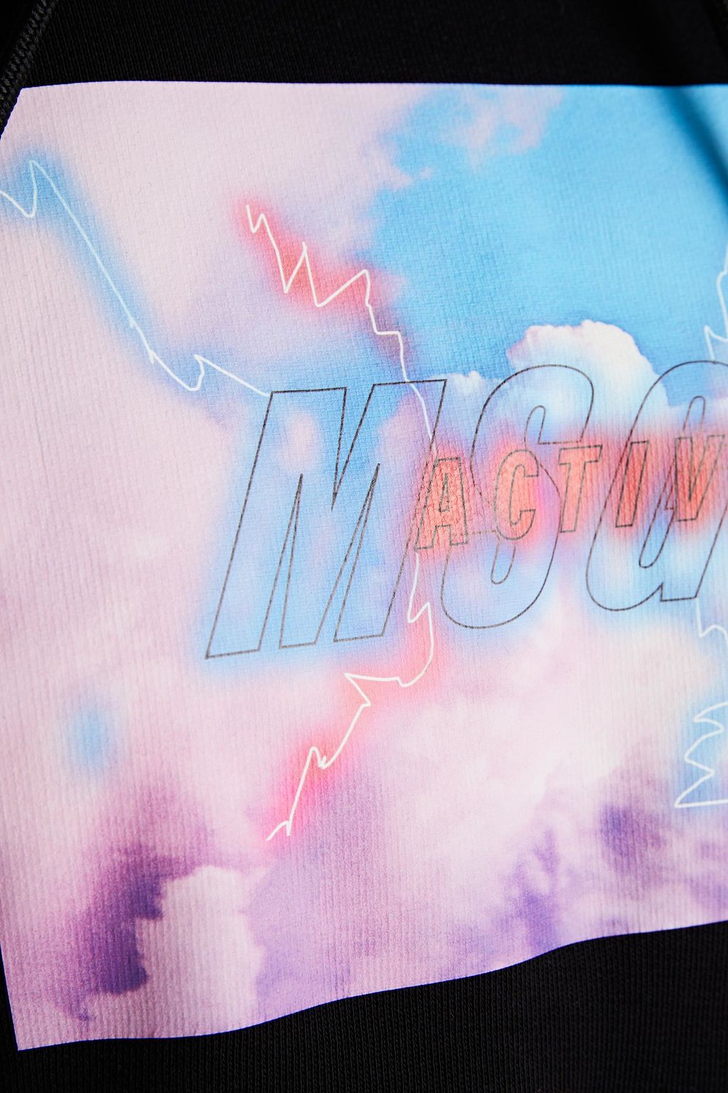 MSGM Printed French cotton-terry hoodie