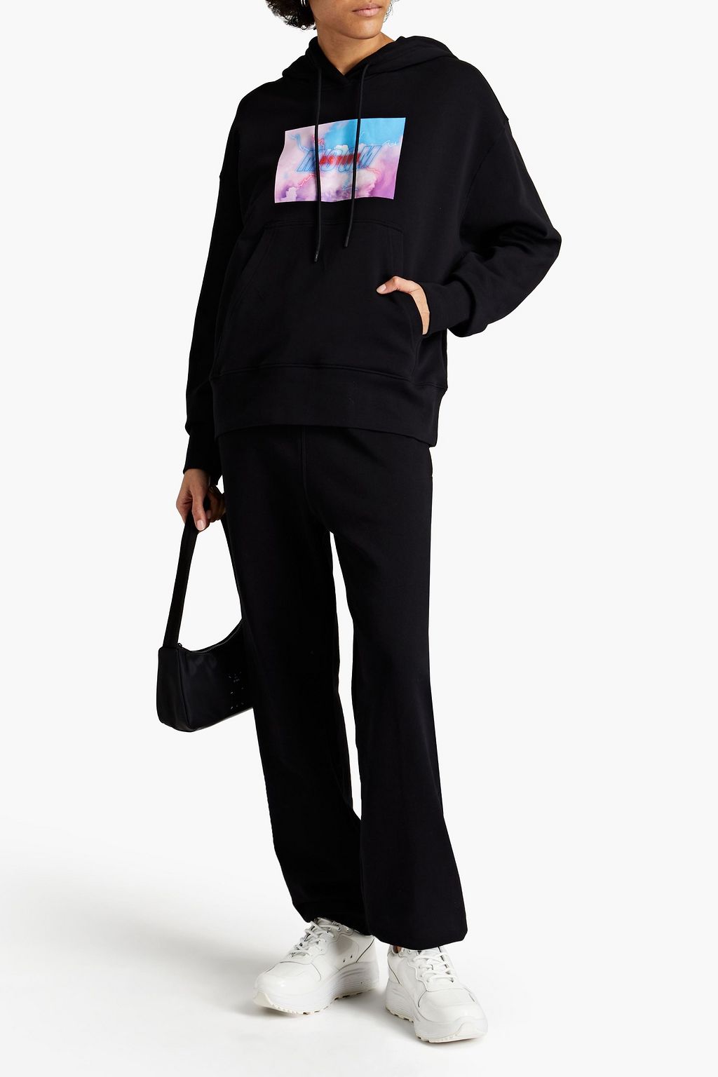 MSGM Printed French cotton-terry hoodie
