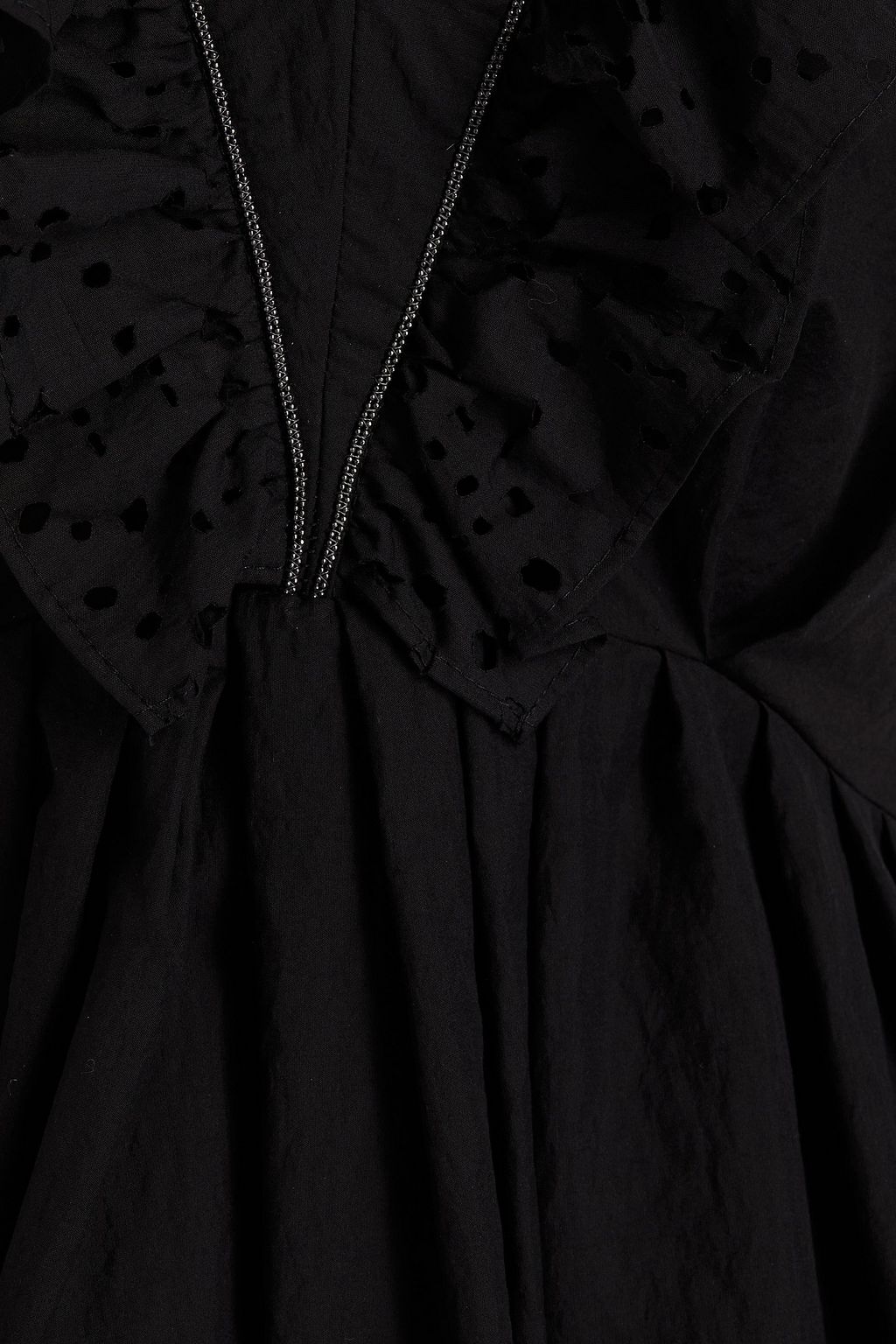 BRUNELLO CUCINELLI Gathered bead-embellished cotton-blend poplin maxi dress
