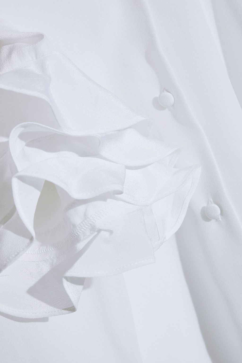 FRAME Ruffled silk crepe de chine shirt