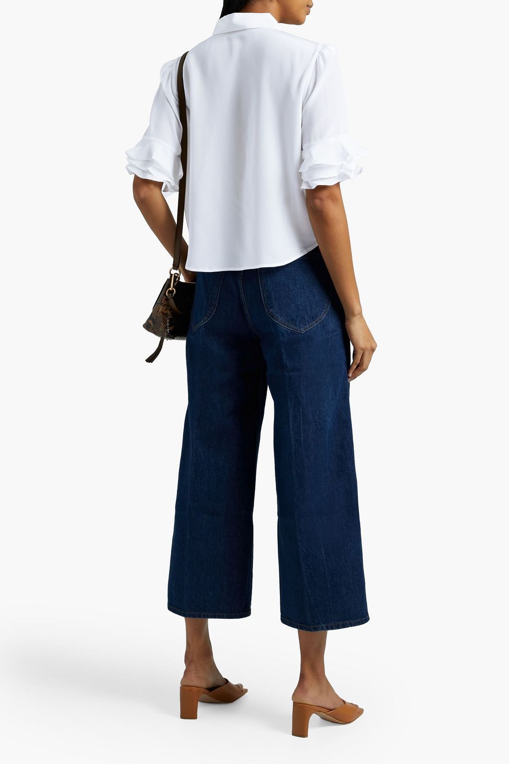 FRAME Ruffled silk crepe de chine shirt