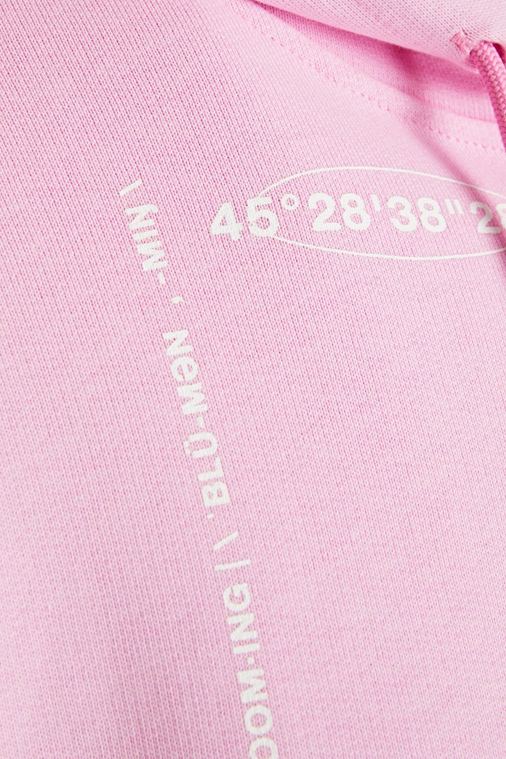 MSGM Floral-print French cotton-terry hoodie