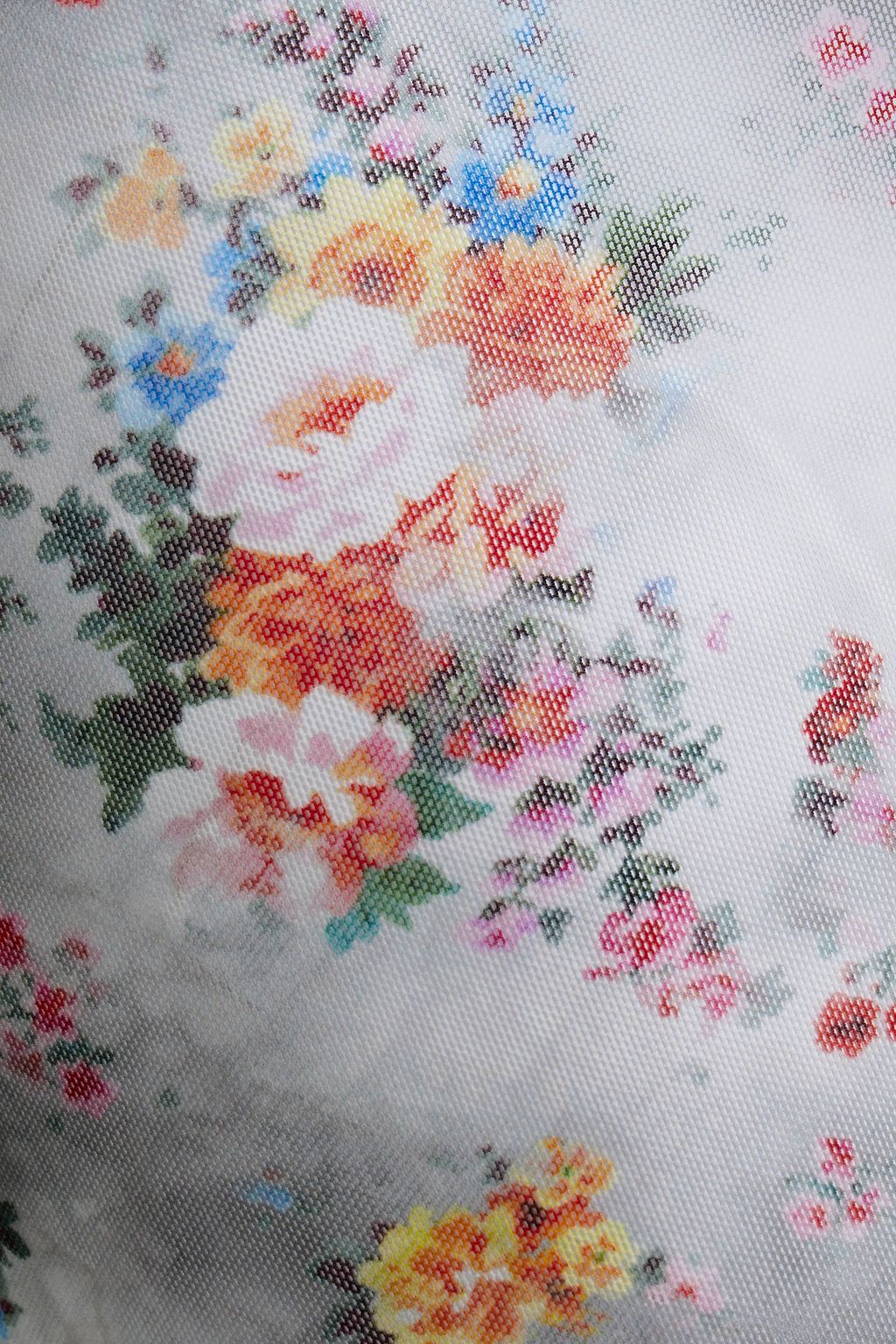 MSGM Floral-print mesh leggings