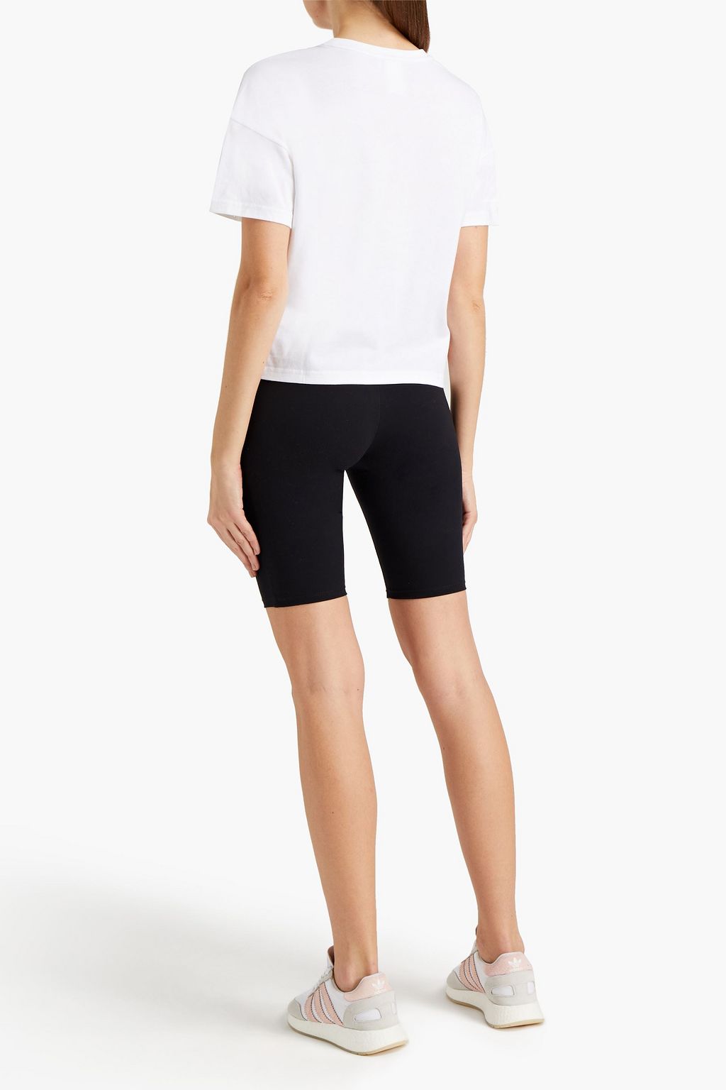 PUMA X SOPHIA WEBSTER Cropped flocked printed cotton-jersey T-shirt