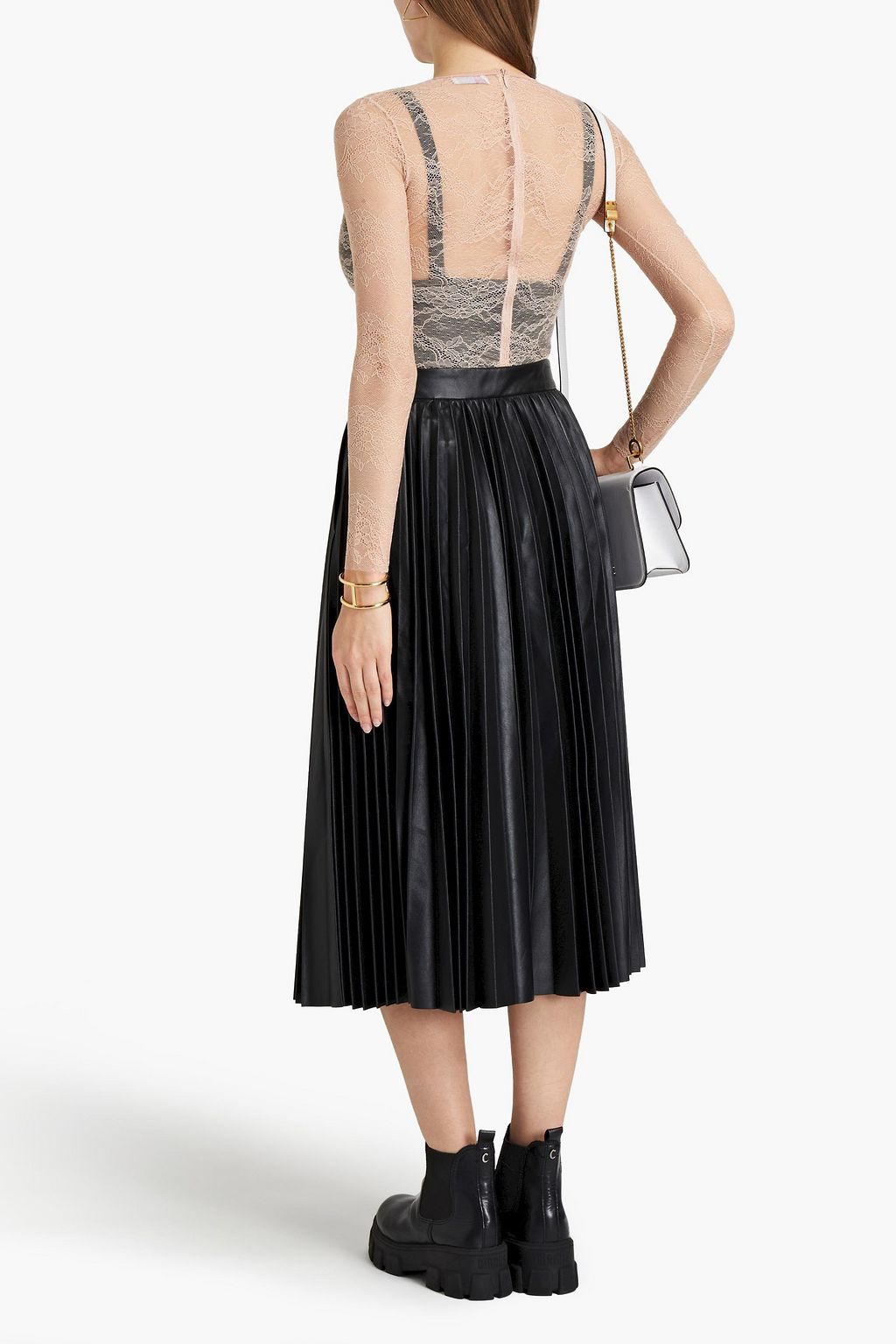 REDVALENTINO بودي سوت من الدانتيل المضلّع
