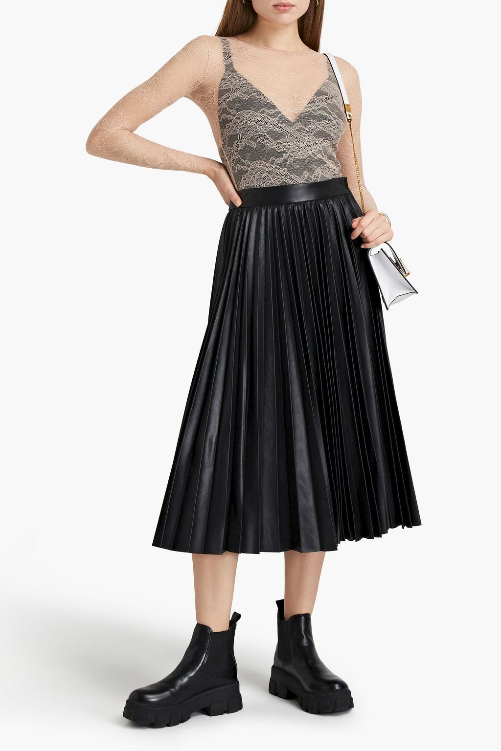 REDVALENTINO بودي سوت من الدانتيل المضلّع