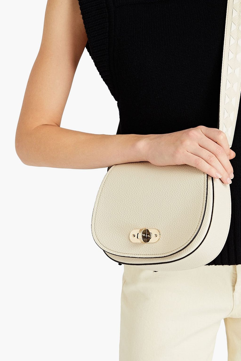 SERAPIAN Luna mini pebbled-leather shoulder bag