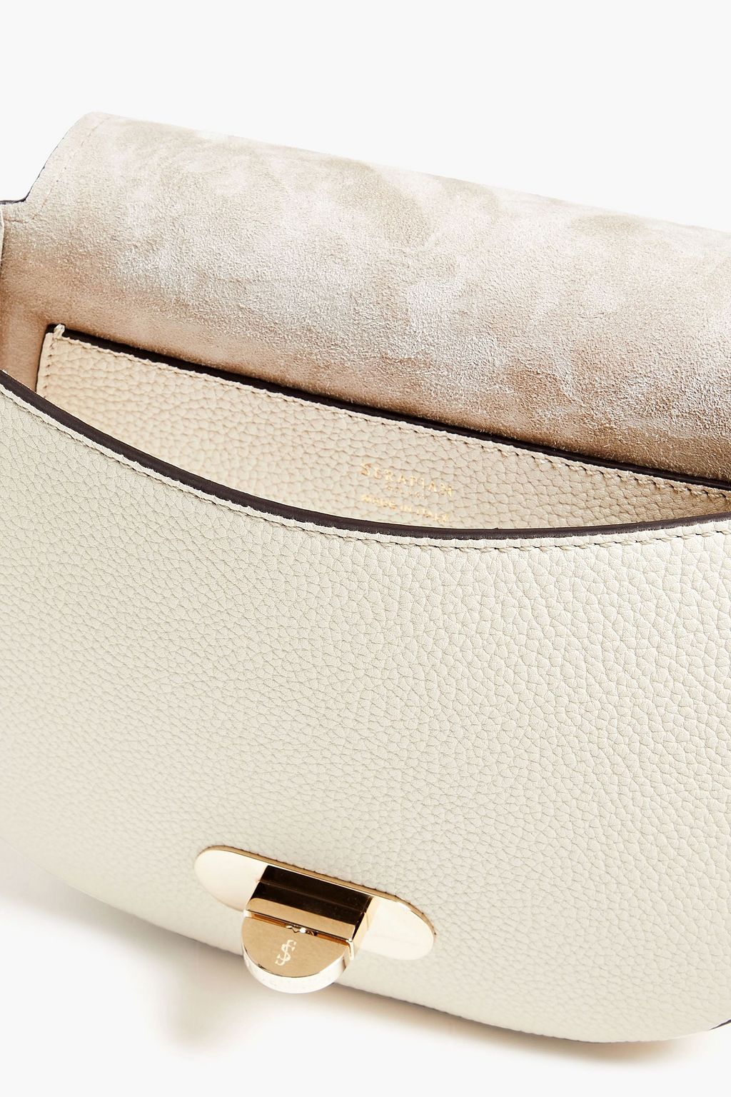 SERAPIAN Luna mini pebbled-leather shoulder bag