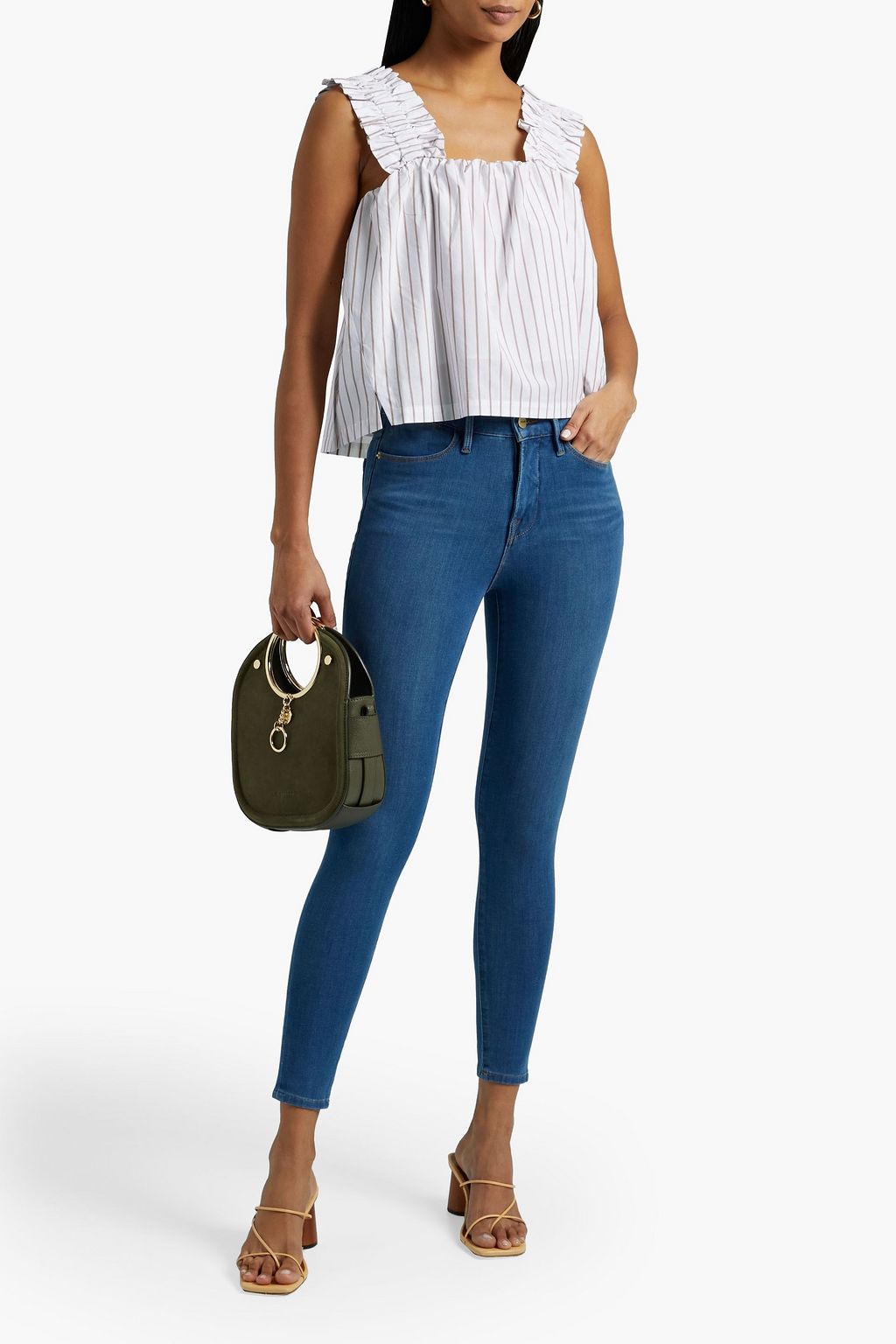 FRAME Le High Skinny cropped high-rise skinny jeans