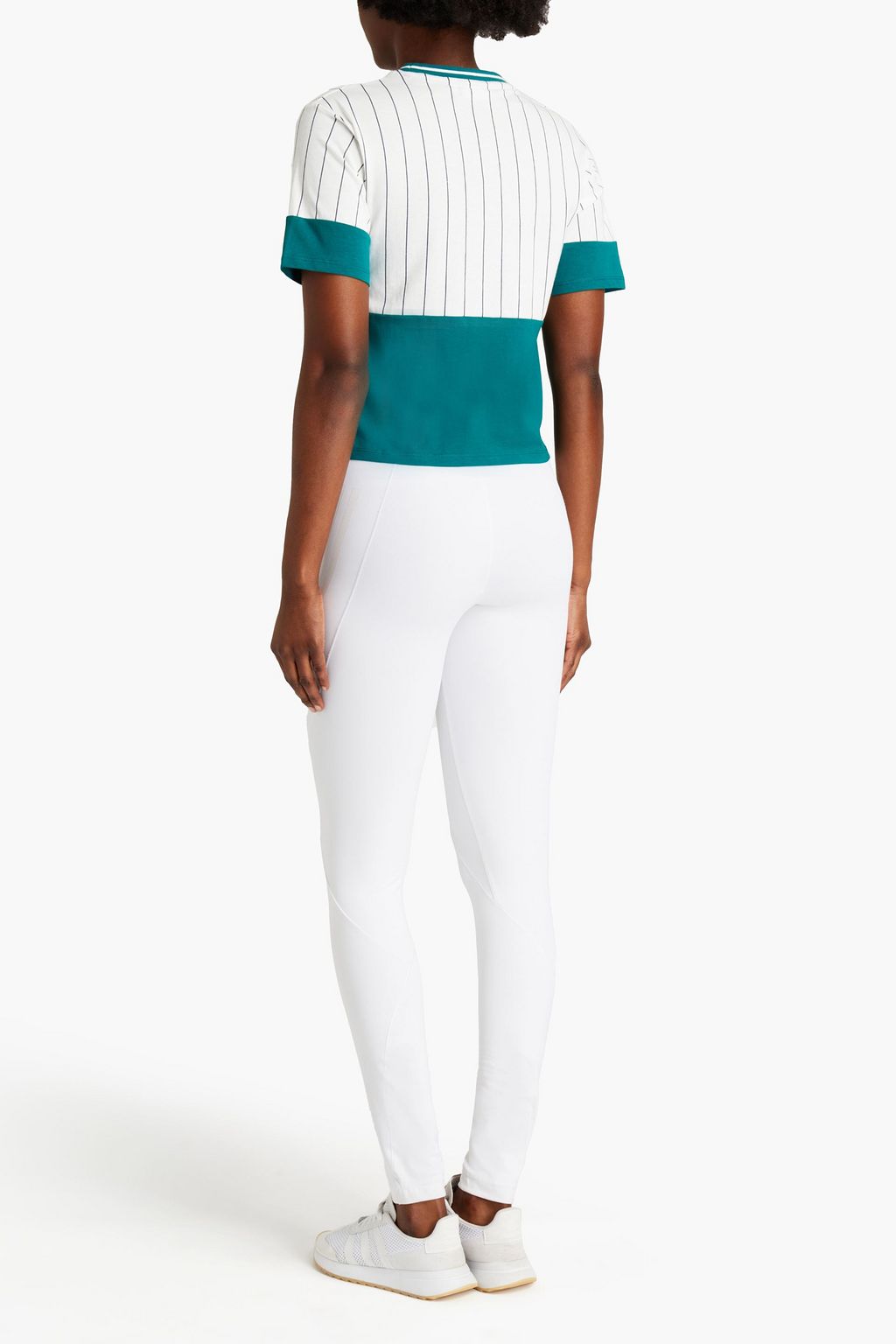 FILA Hanae cropped striped cotton-jersey T-shirt