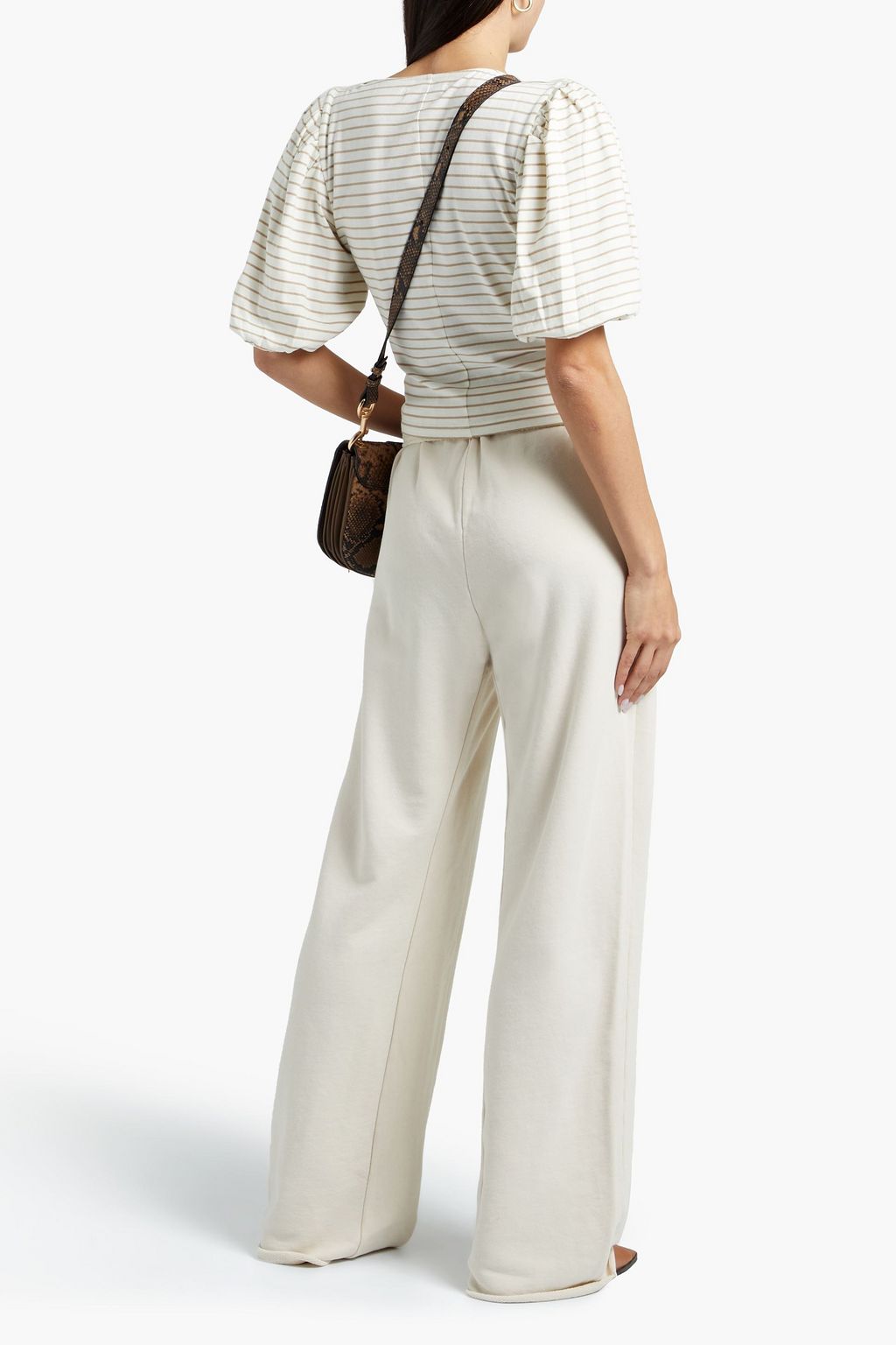 FRAME Nina striped cotton-jersey top