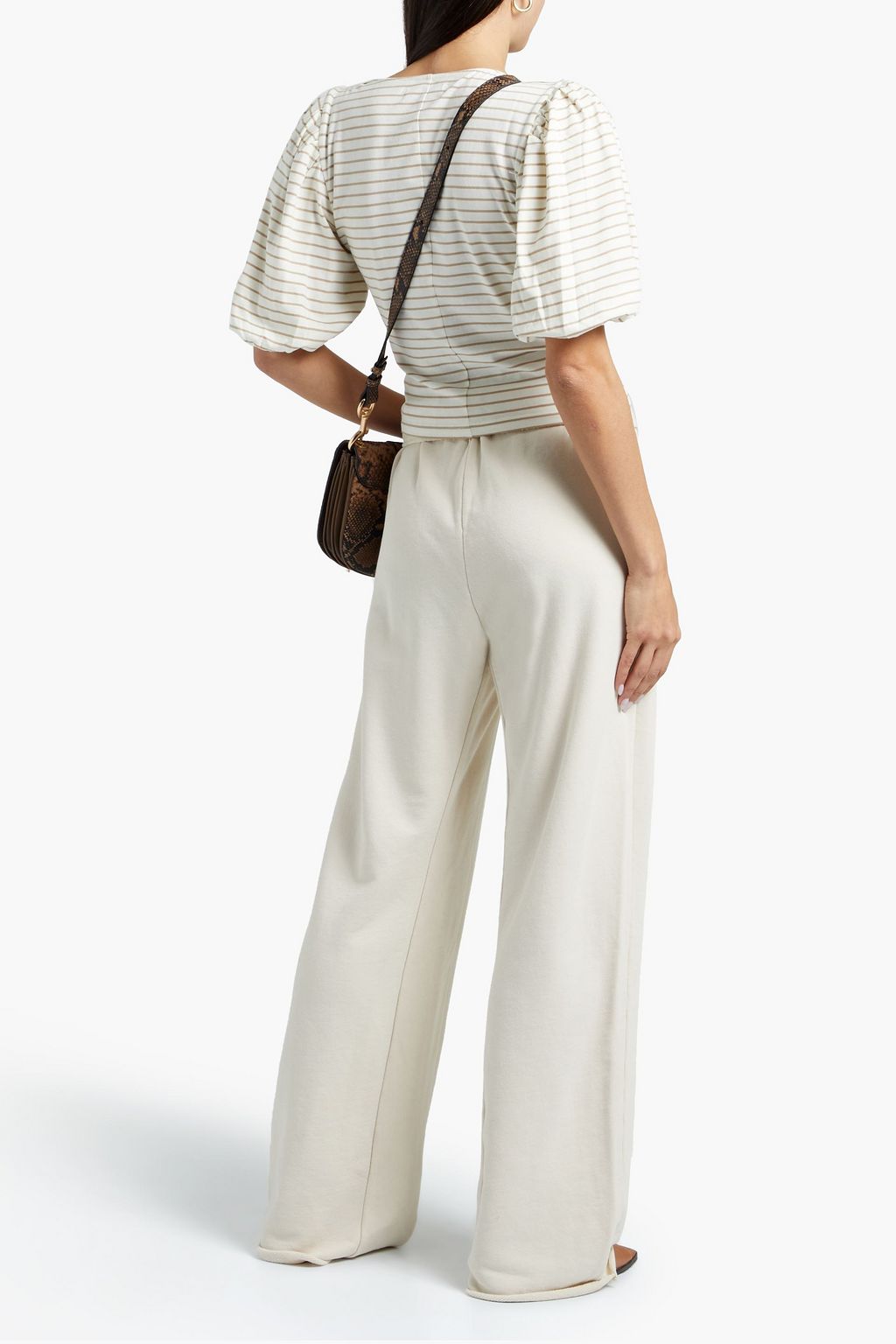 FRAME Organic French Pima cotton-terry wide-leg pants