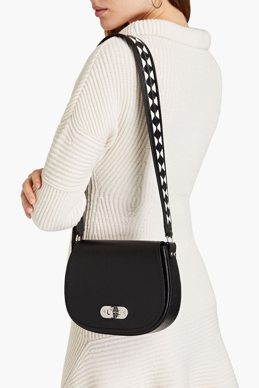 SERAPIAN Luna mini pebbled-leather shoulder bag