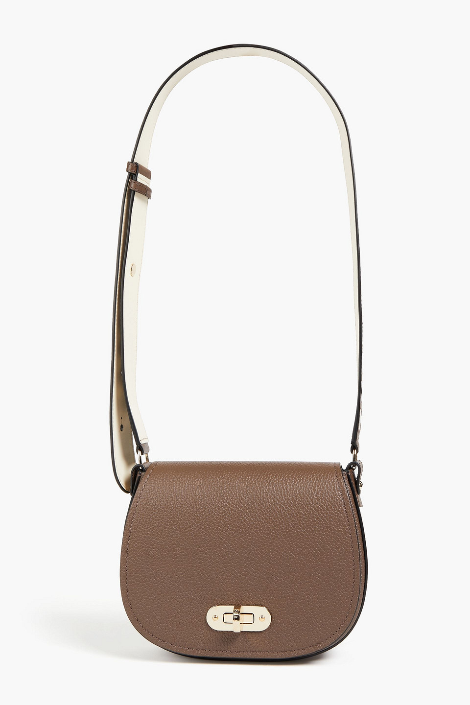 Serapian Woman Luna Mini Pebbled-leather Shoulder Bag Taupe Size --