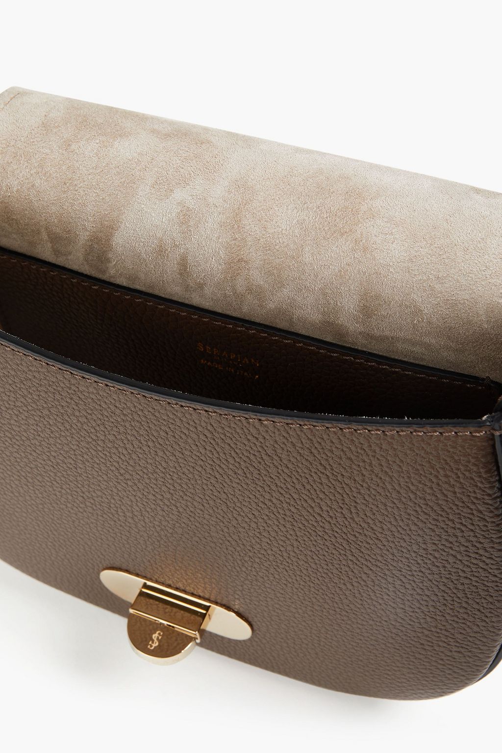 SERAPIAN Luna mini pebbled-leather shoulder bag