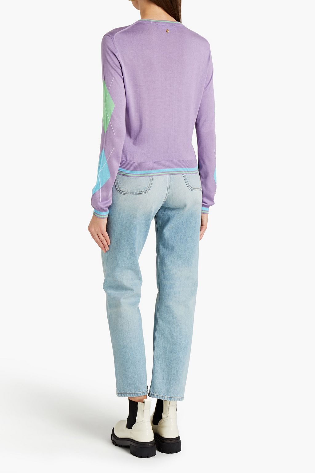 VERSACE Argyle silk cardigan