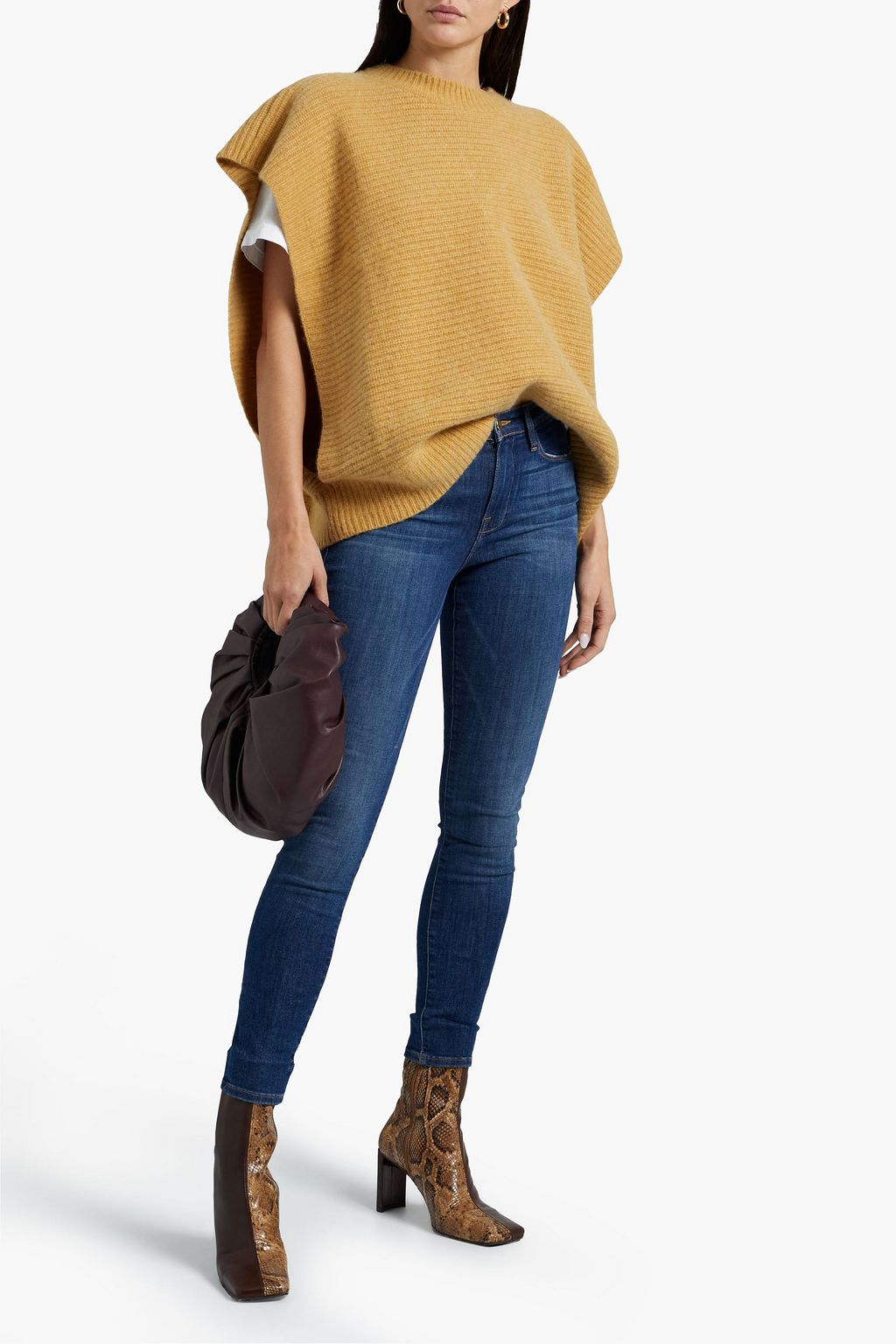 FRAME Le High faded high-rise skinny jeans