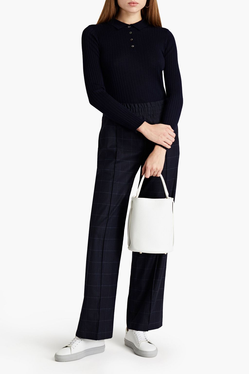 N.PEAL Ribbed cashmere polo shirt