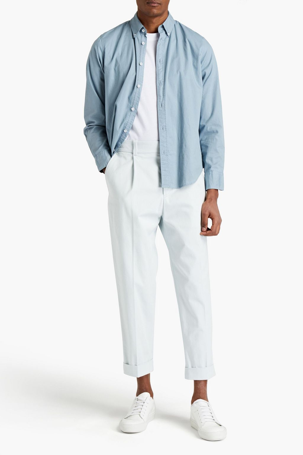 ACNE STUDIOS Tapered pleated cotton-blend piqué pants