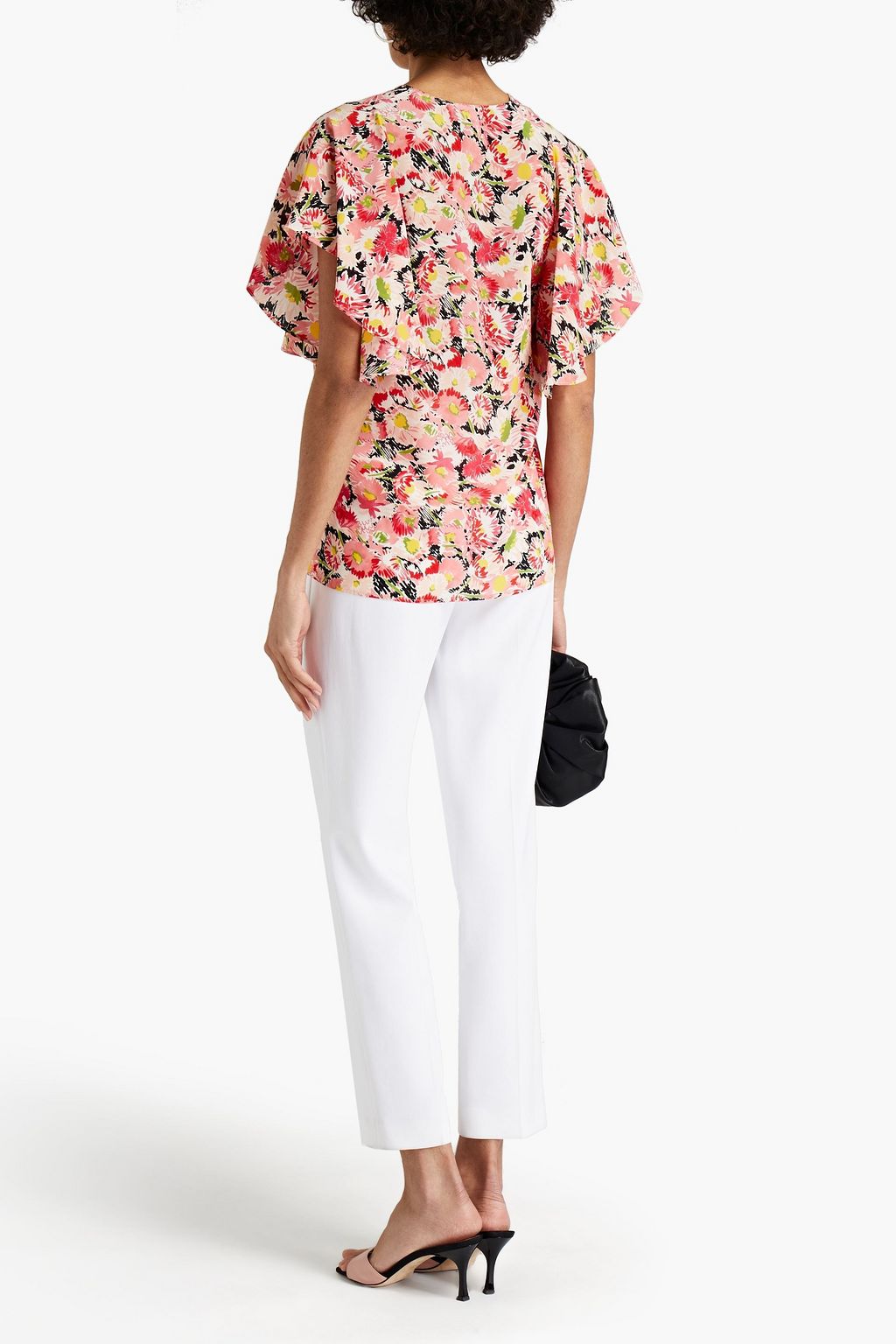 STELLA MCCARTNEY Floral-print silk crepe de chine top