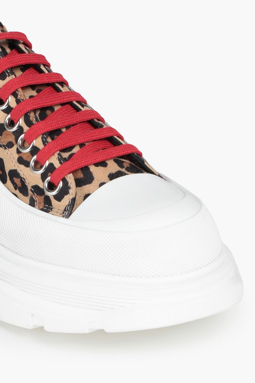 MCQUEEN Leopard-print nubuck sneakers