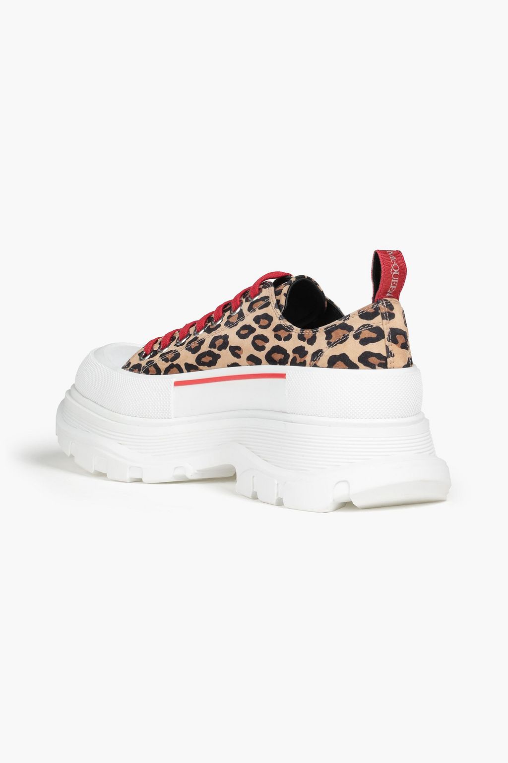 MCQUEEN Leopard-print nubuck sneakers