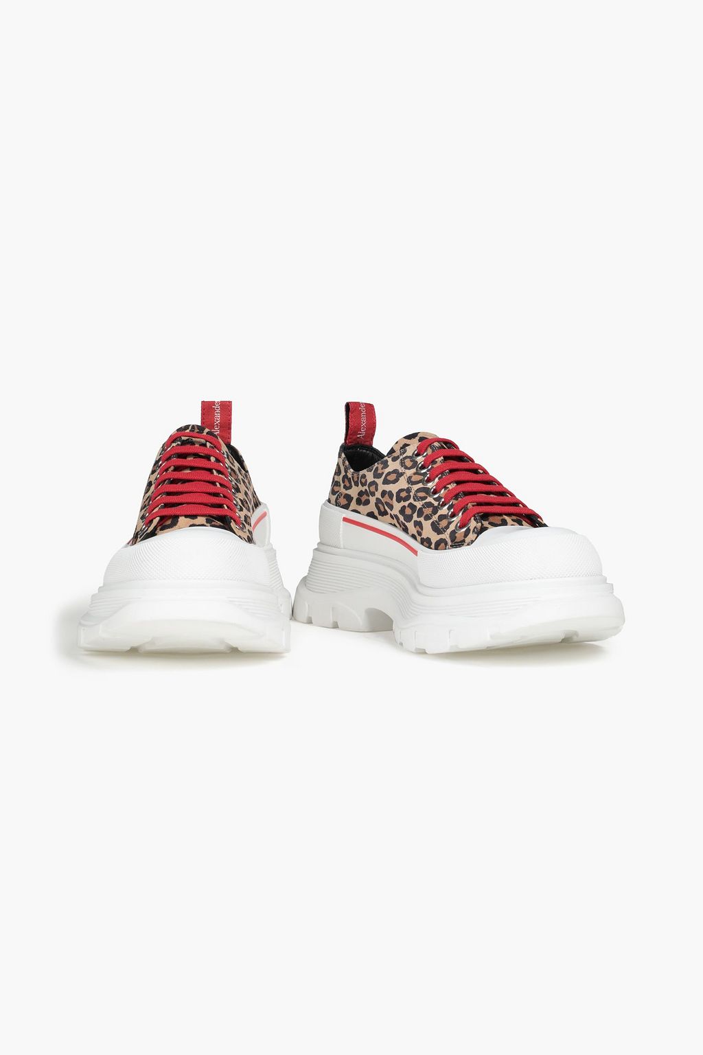 MCQUEEN Leopard-print nubuck sneakers