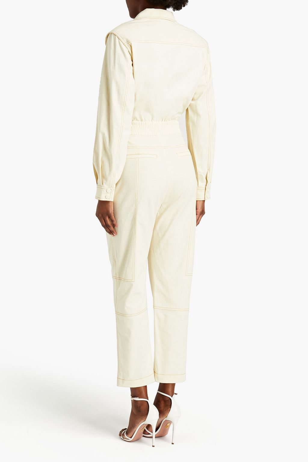 SIMKHAI Gathered slub woven jumpsuit