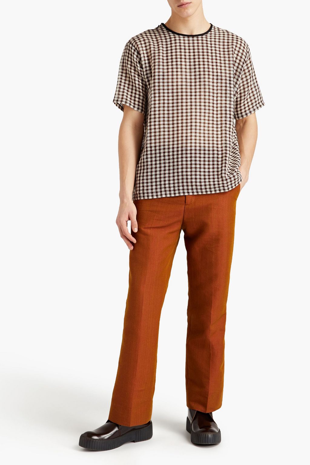ACNE STUDIOS Belted slub woven suit pants
