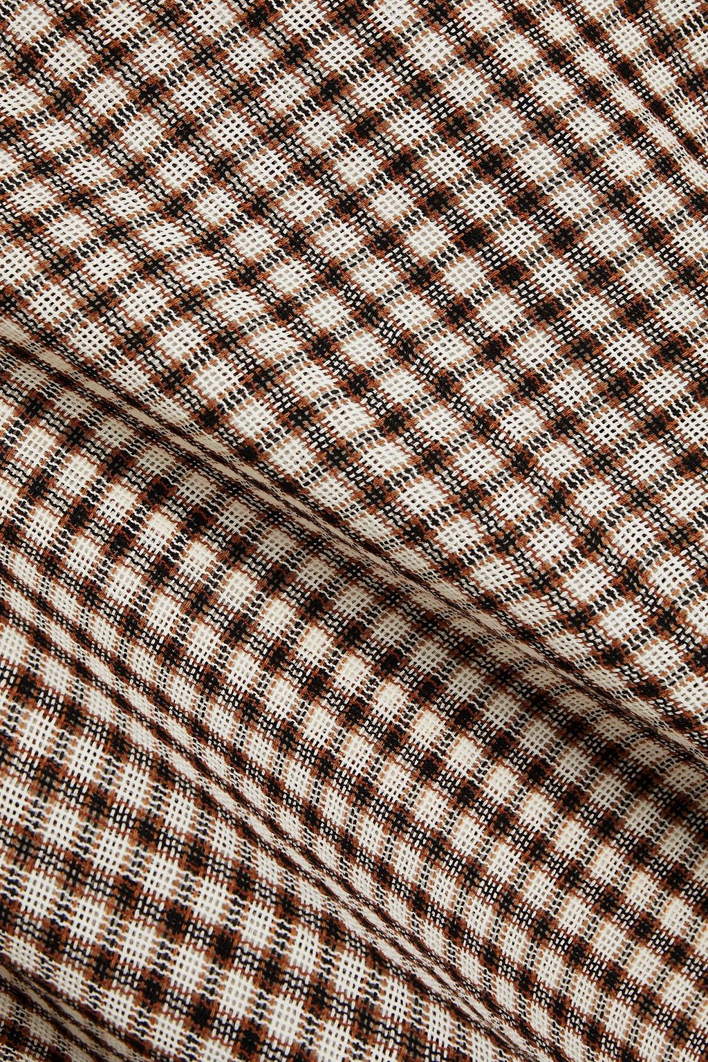 ACNE STUDIOS Gingham linen and cotton-blend jacquard T-shirt